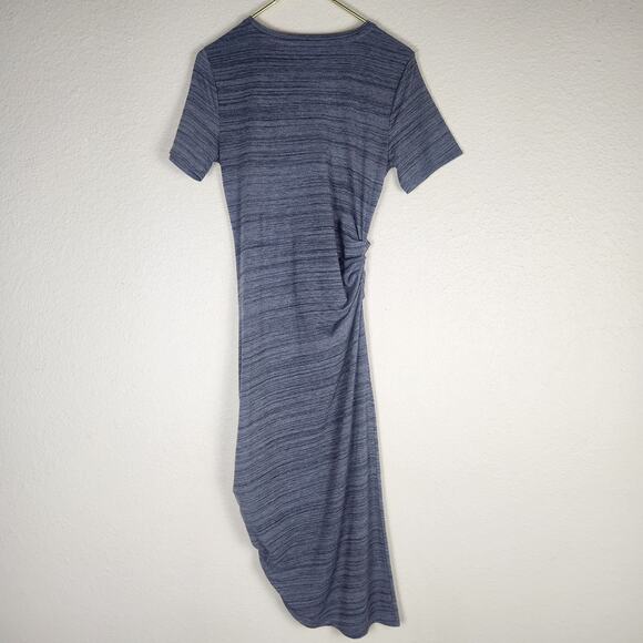 Athleta Downtown Dress, Asymmetrical Hem Ruched Sides, T-Shirt Dress, Small - Picture 6 of 7